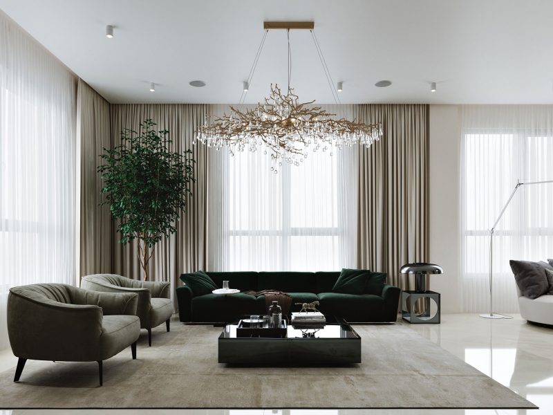 Дизайн квартиры в ЖК Rey Residence - гостиная